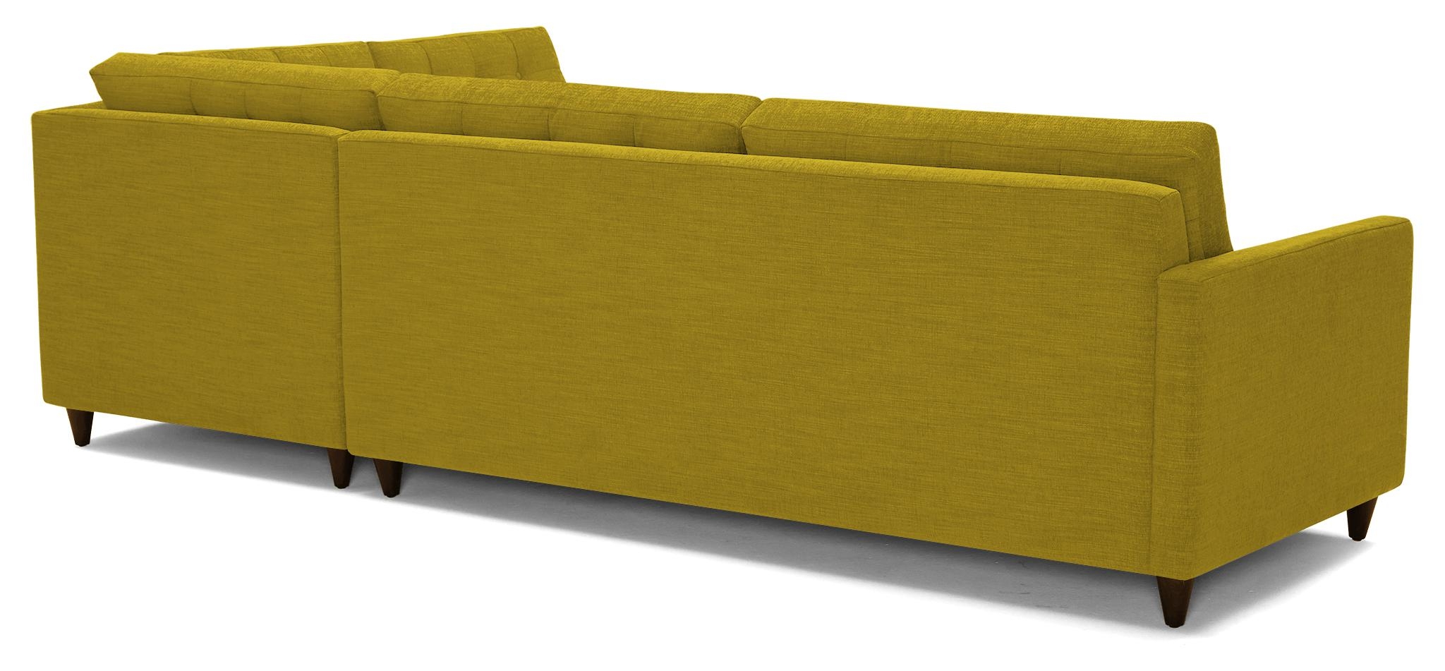 Yellow Eliot Mid Century Modern Bumper Sleeper Sectional - Bloke Goldenrod - Mocha - Left - Image 3