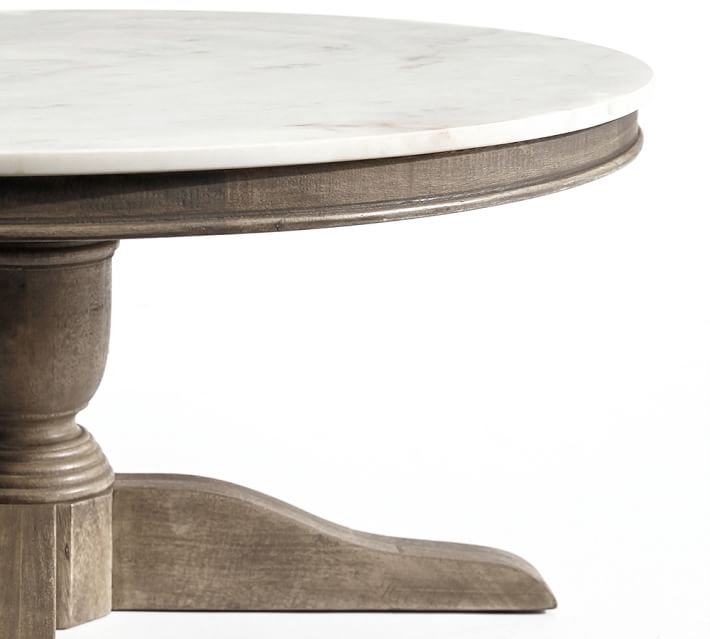 Alexandra 39" Marble Round Coffee Table, Gray Wash - Image 3