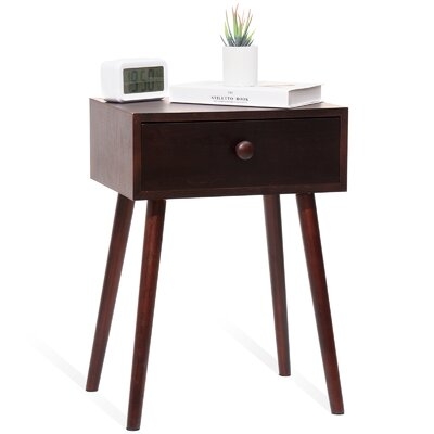 Mid Century One Drawer Side Table Nightstand - Image 0