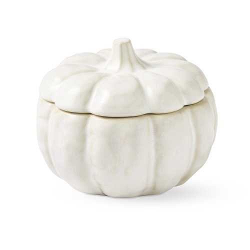 Sculptural Pumpkin Bowls, Set of 4, White - Image 0