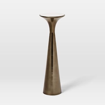Silhouette Drink Table Drink Table Dark Bronze/White Marble, 7.25"d - Image 1