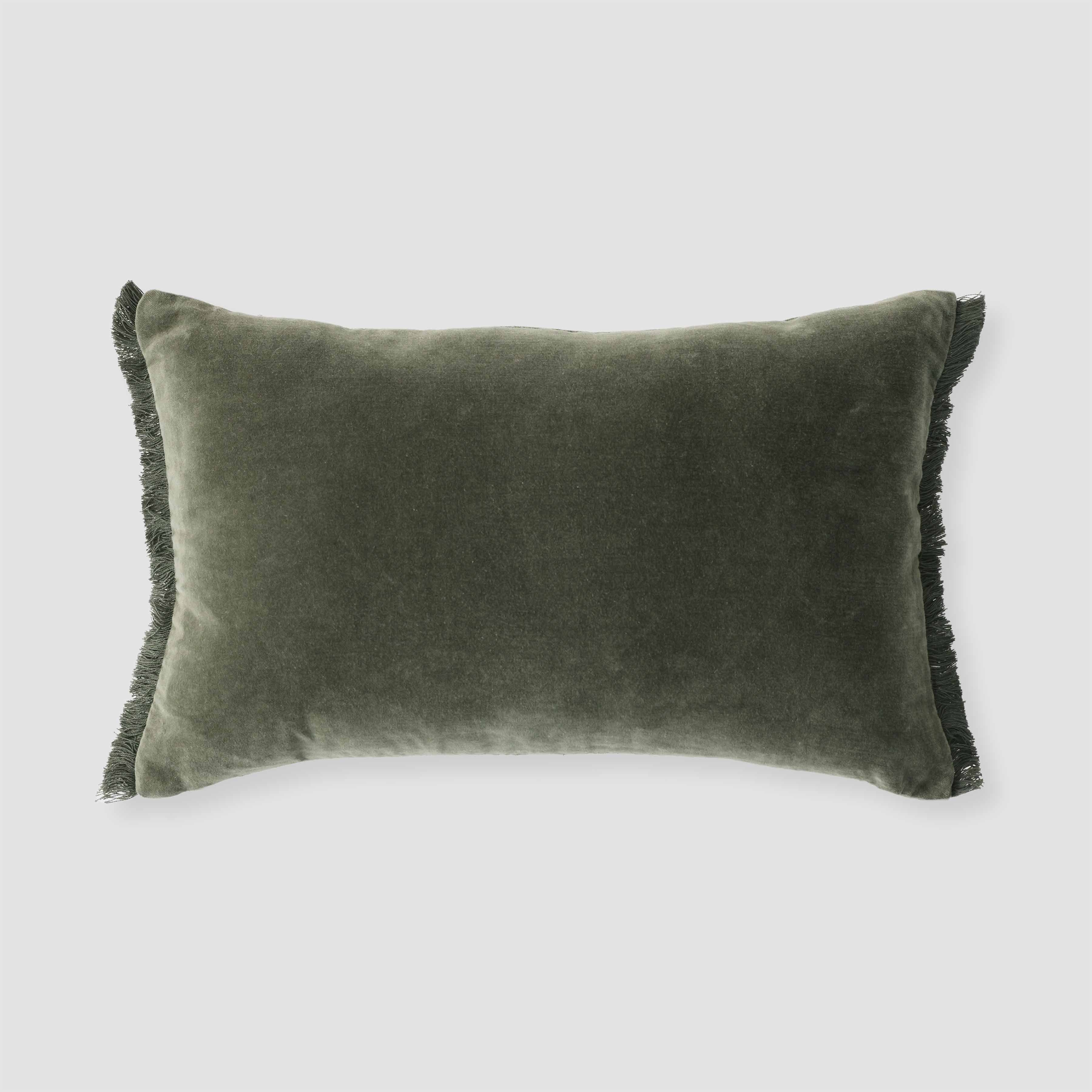 The Citizenry Naveta Velvet | Small Lumbar Pillow | 12" x 20" | Blue - Image 0