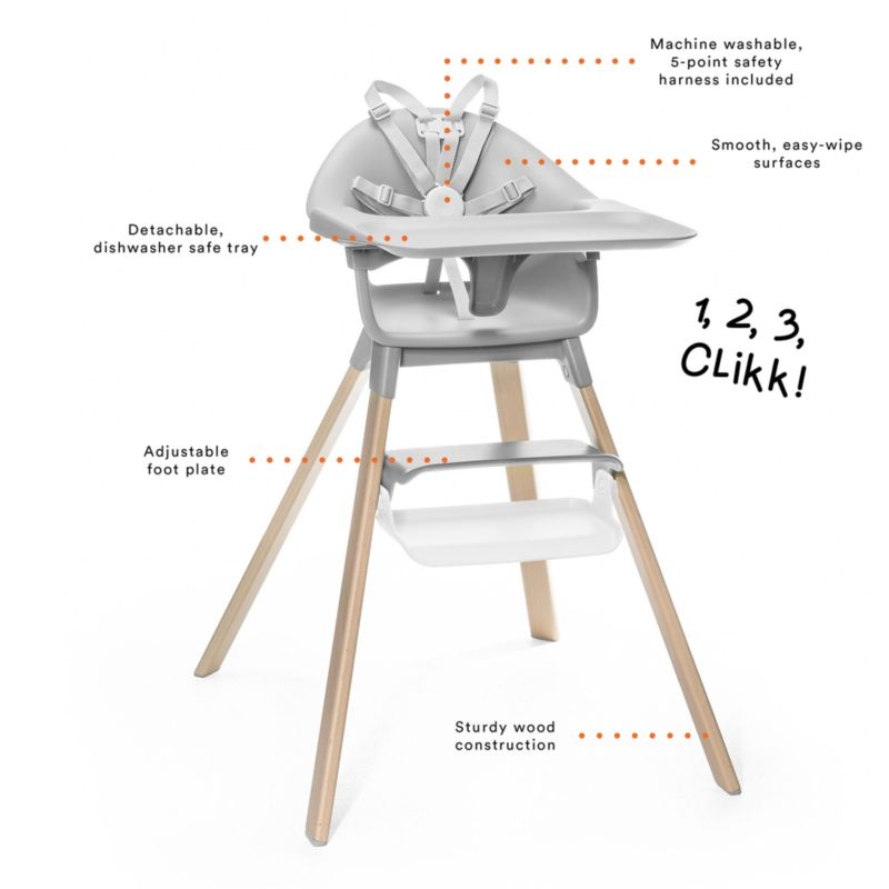 Stokke Clikk White High Chair with Adjustable Footrest - Image 4
