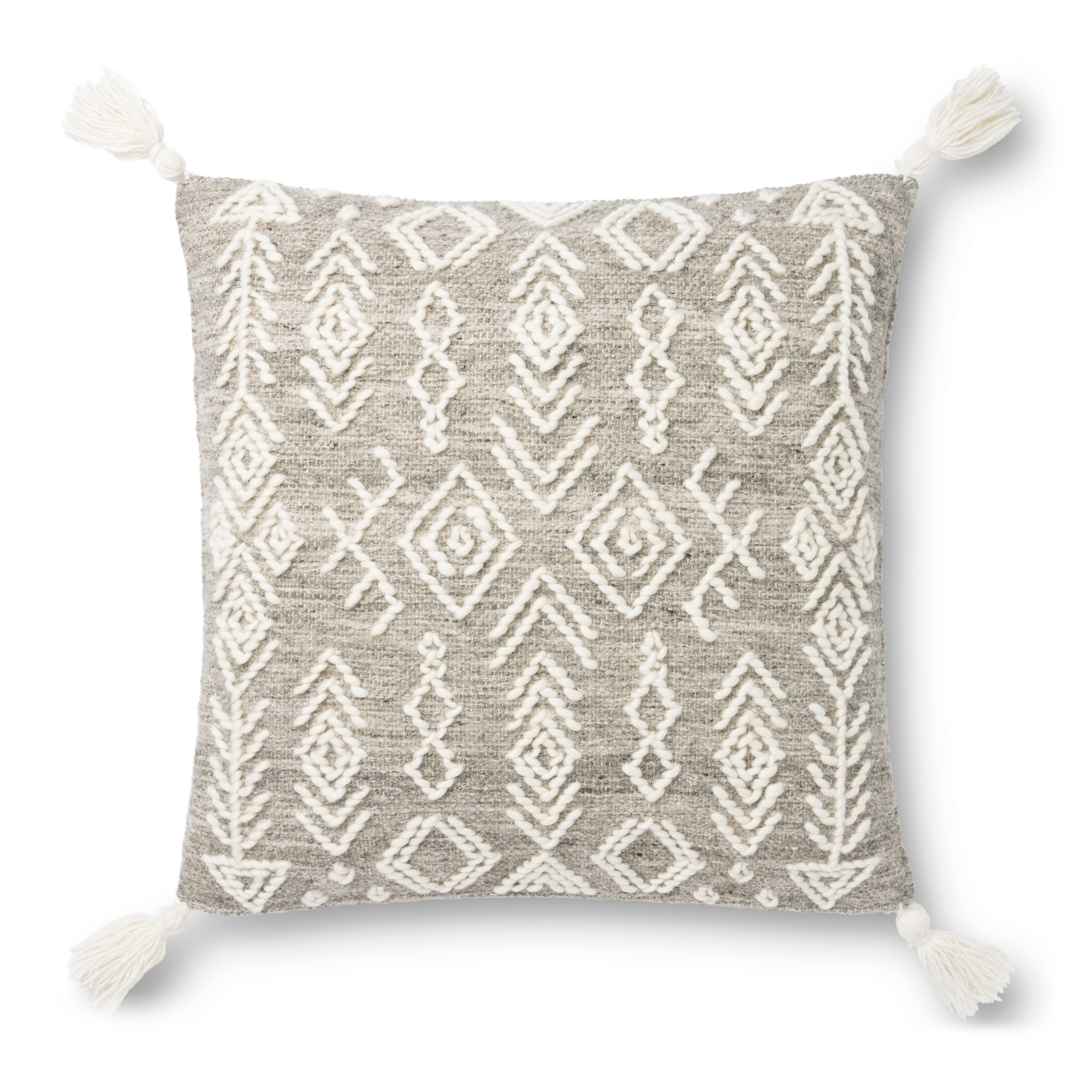 Justina Blakeney x Loloi PILLOWS P0840 Grey / Ivory 22" x 22" Cover Only - Image 0