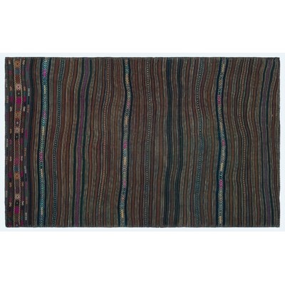 One-of-a-Kind Miesha Hand-Knotted 1960s Gray/Blue/Brown 3'11" x 6'5" Area Rug - Image 0