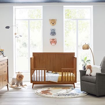Mid-Century Crib 4 In 1 Toddler Conversion Kit, Pebble, WE Kids - Image 2
