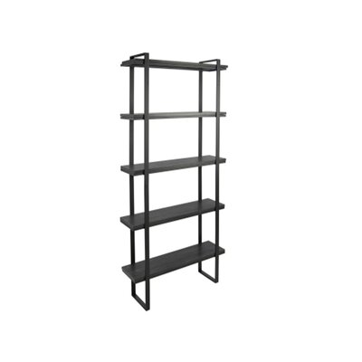 4-Layer Retro Bookshelf Display Rack Living Room Storage Rack Black - Image 0