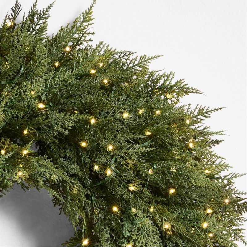 Faux Hemlock Pine Pre-Lit LED Wreath 28" - Image 2