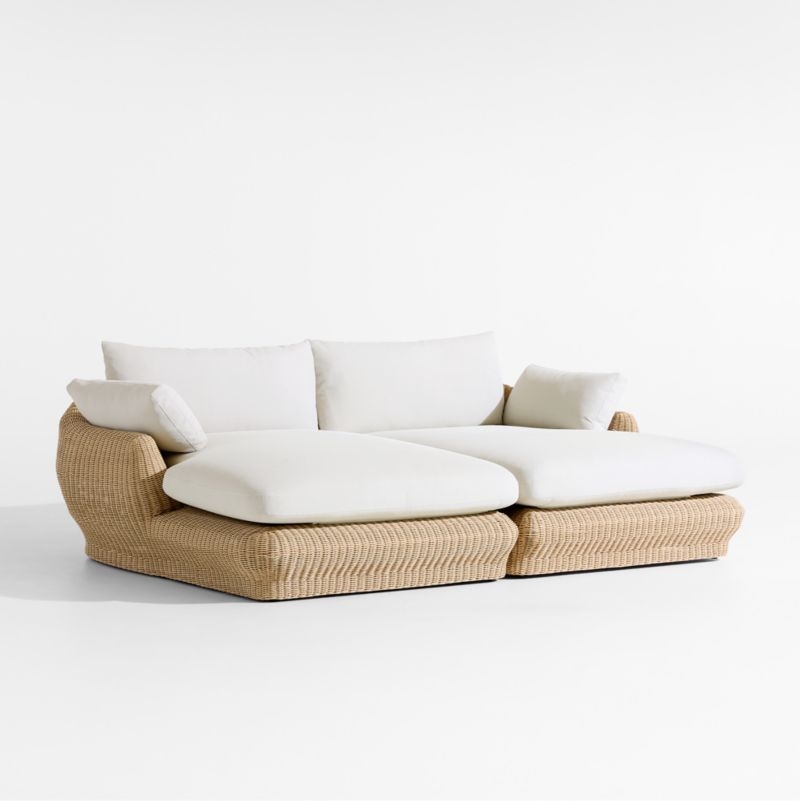 Ipanema 94" Wicker Double-Chaise Outdoor Daybed with Cushions - Image 3