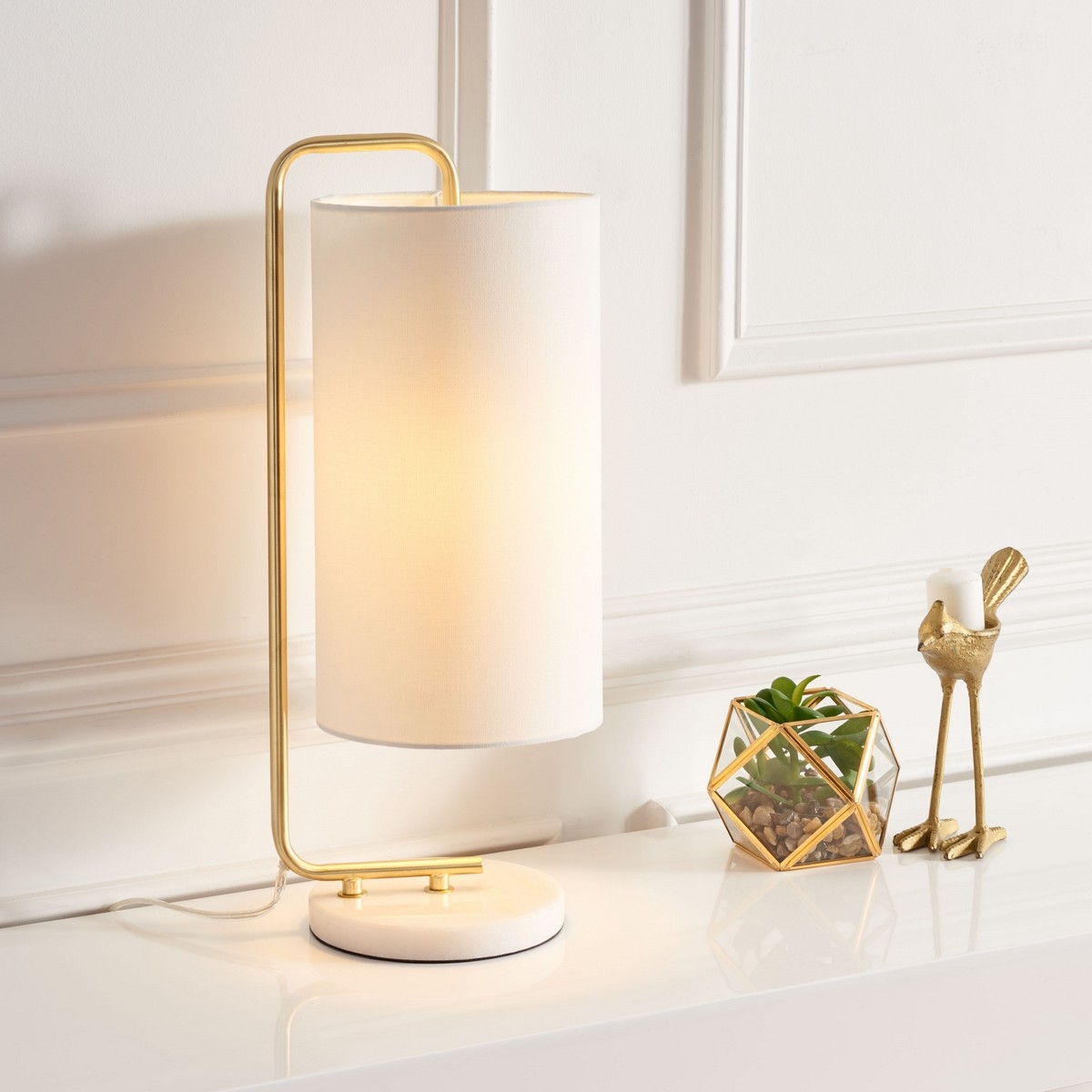 Troilus 20" Table Lamp - Gold/White - Image 2
