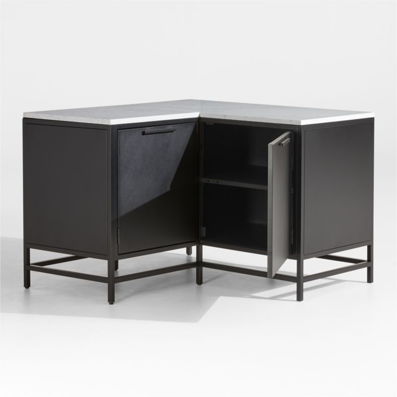 Alfresco Black Corner Outdoor Kitchen Cabinet Set - Image 5