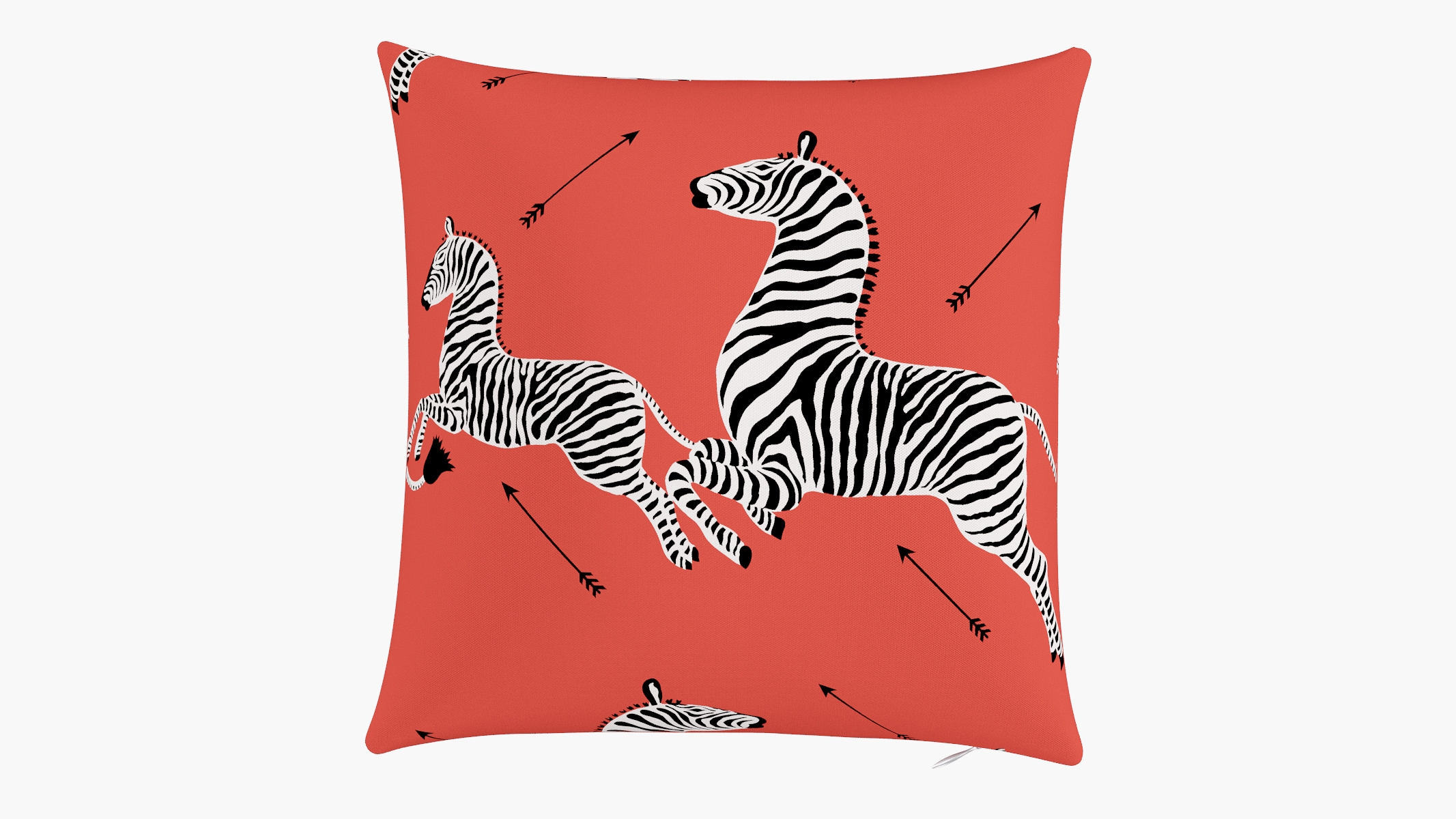Throw Pillow 16", Coral Zebra, 16" x 16" - Image 0