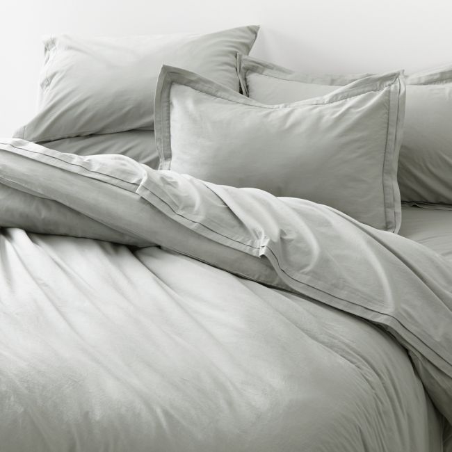 Mellow Sterling Organic Cotton Full/Queen Duvet Cover - Image 0