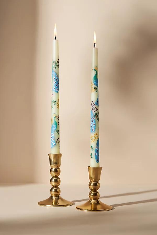 Venetian Handpainted Garden Taper Candles, Set of 2 - Image 0