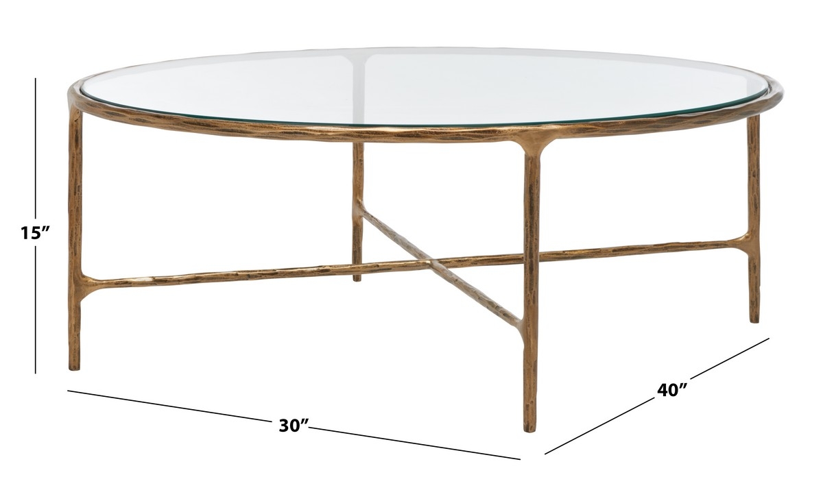 Jessa Oval Metal Coffee Table - Brass - Image 4