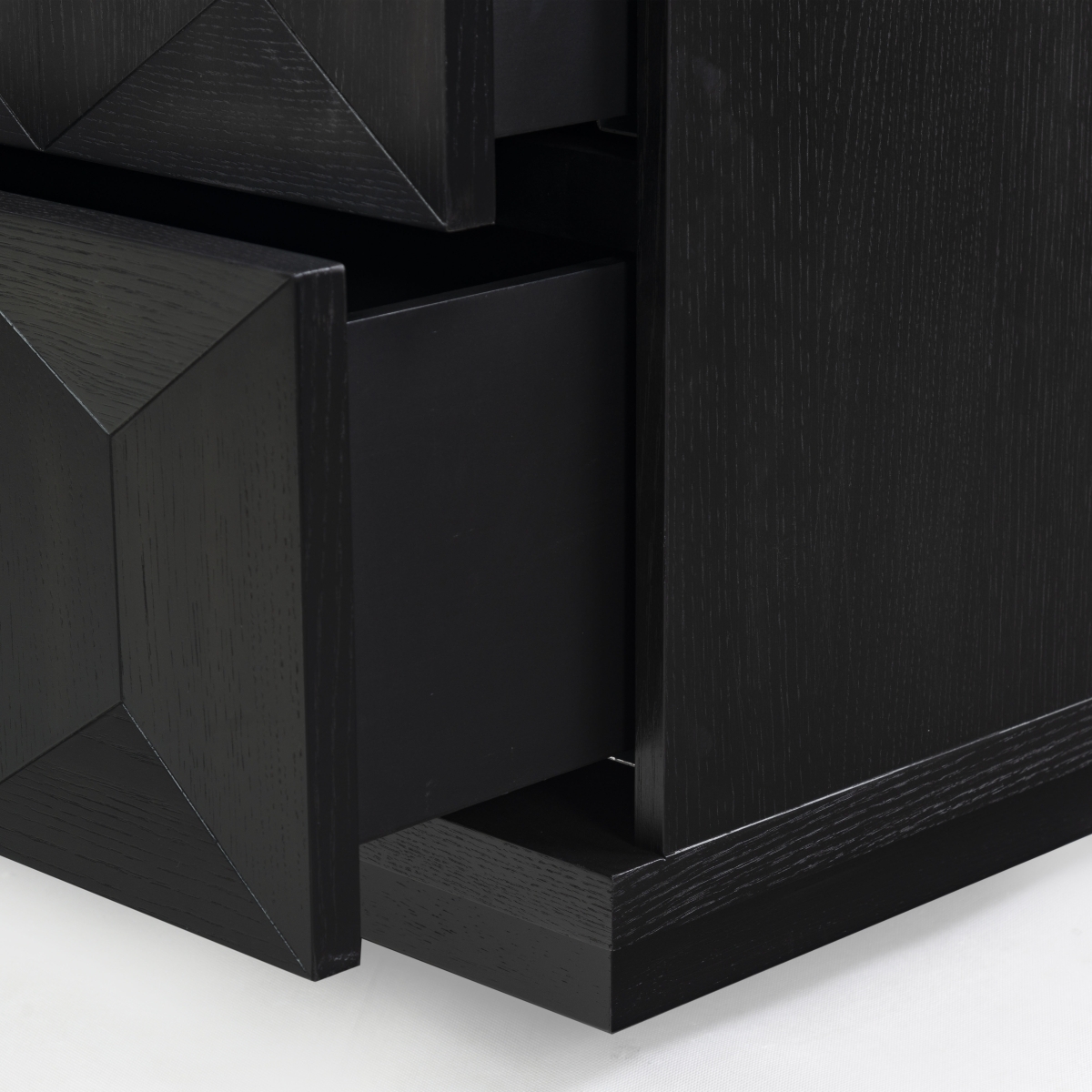 Deziree Wood 2 Drawer Nightstand - Black - Image 2