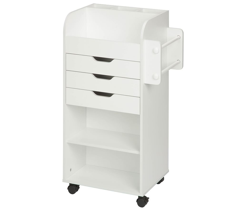 Crafts Supplies Rolling Storage Cart, White, 20"W x 34"H - Image 0
