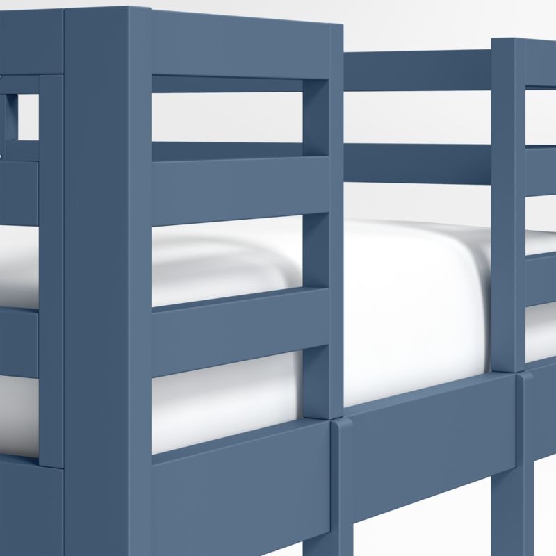 Ever Simple Slate Blue Wood Kids Loft Bed with Left Ladder - Image 1