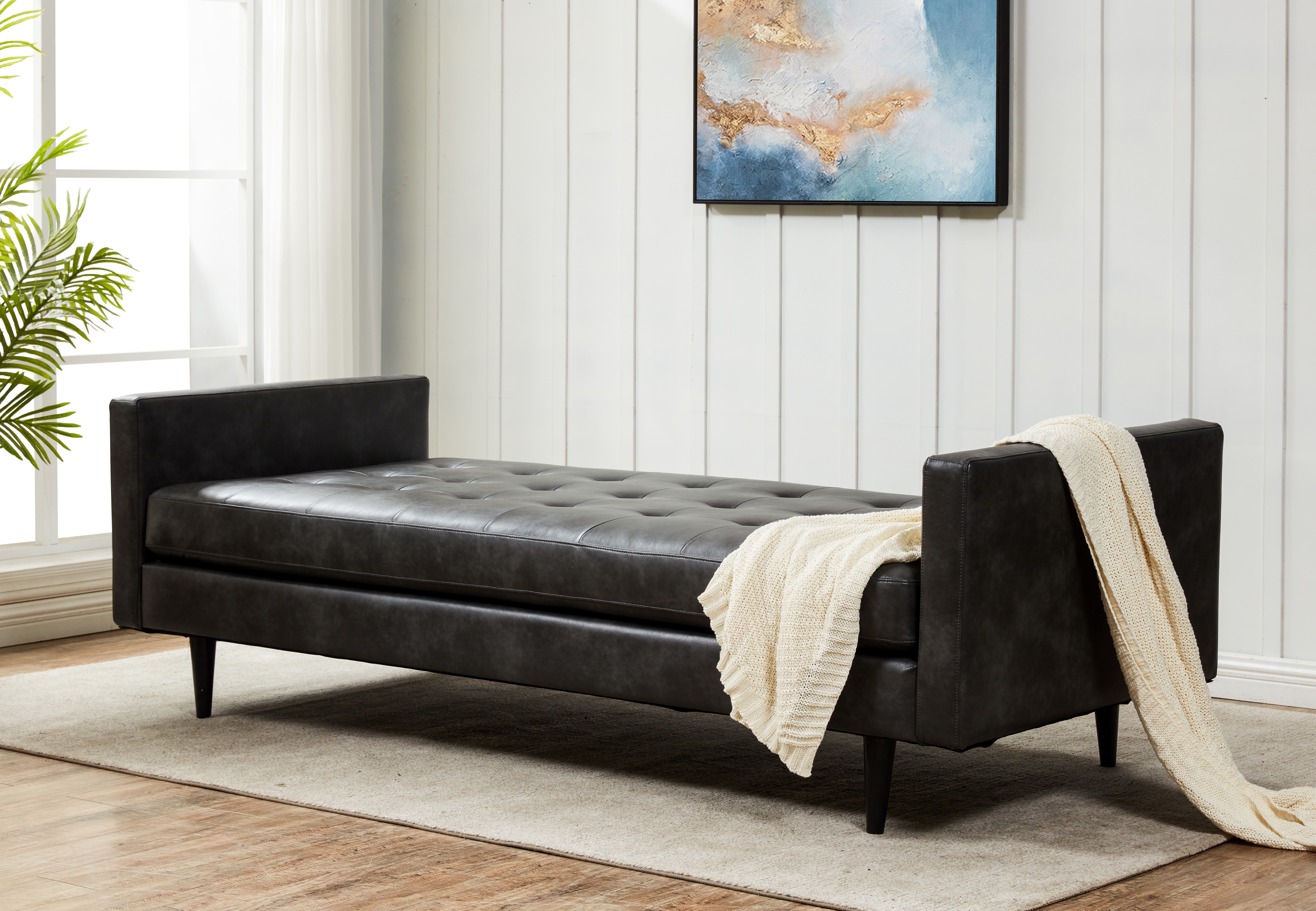 Francine Upholstered Bench - Grey - Arlo Home - Image 1