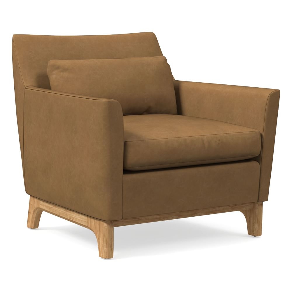Harvey Chair, Poly, Ludlow Leather, Sesame, Natural Oak - Image 1
