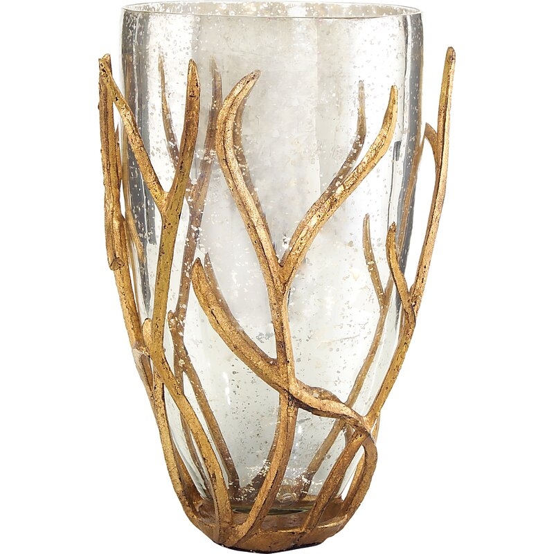 John-Richard Gold/Clear 17.5"" Glass Table Vase - Image 0