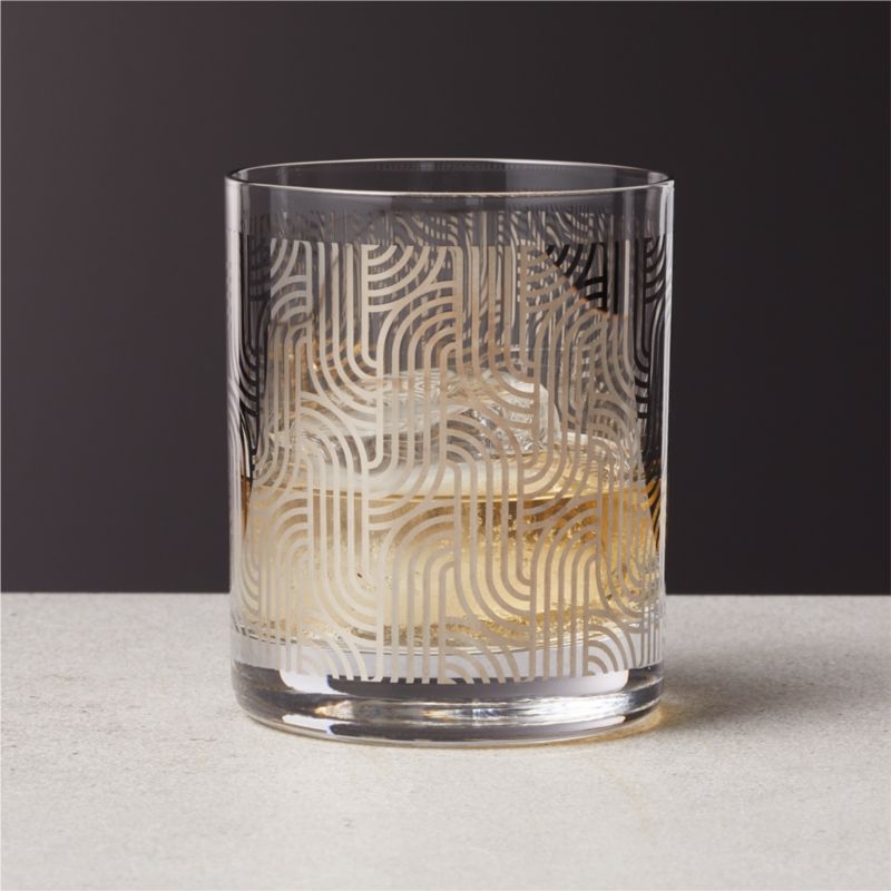 Lindy Gold Metallic Double Old-Fashioned Glass - Image 2