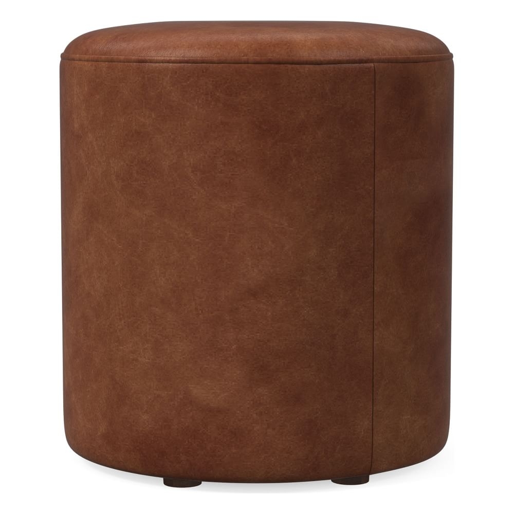 Isla Small Ottoman, Poly, Weston Leather, Molasses, Concealed Supports - Image 0
