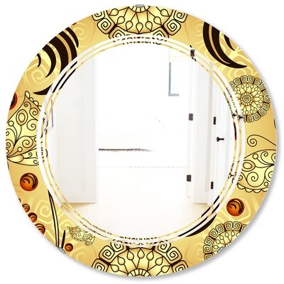Triple C Luxury Pattern I Glam Frameless Wall Mirror - Image 0