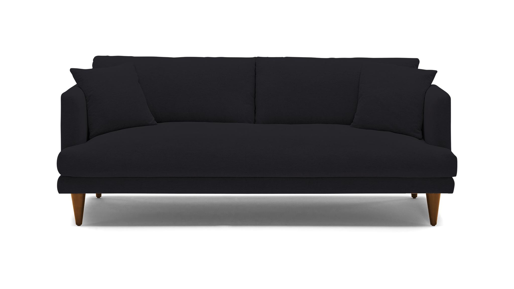 Black Lewis Mid Century Modern Sofa - Royale Gunmetal - Mocha - Cone - Image 0
