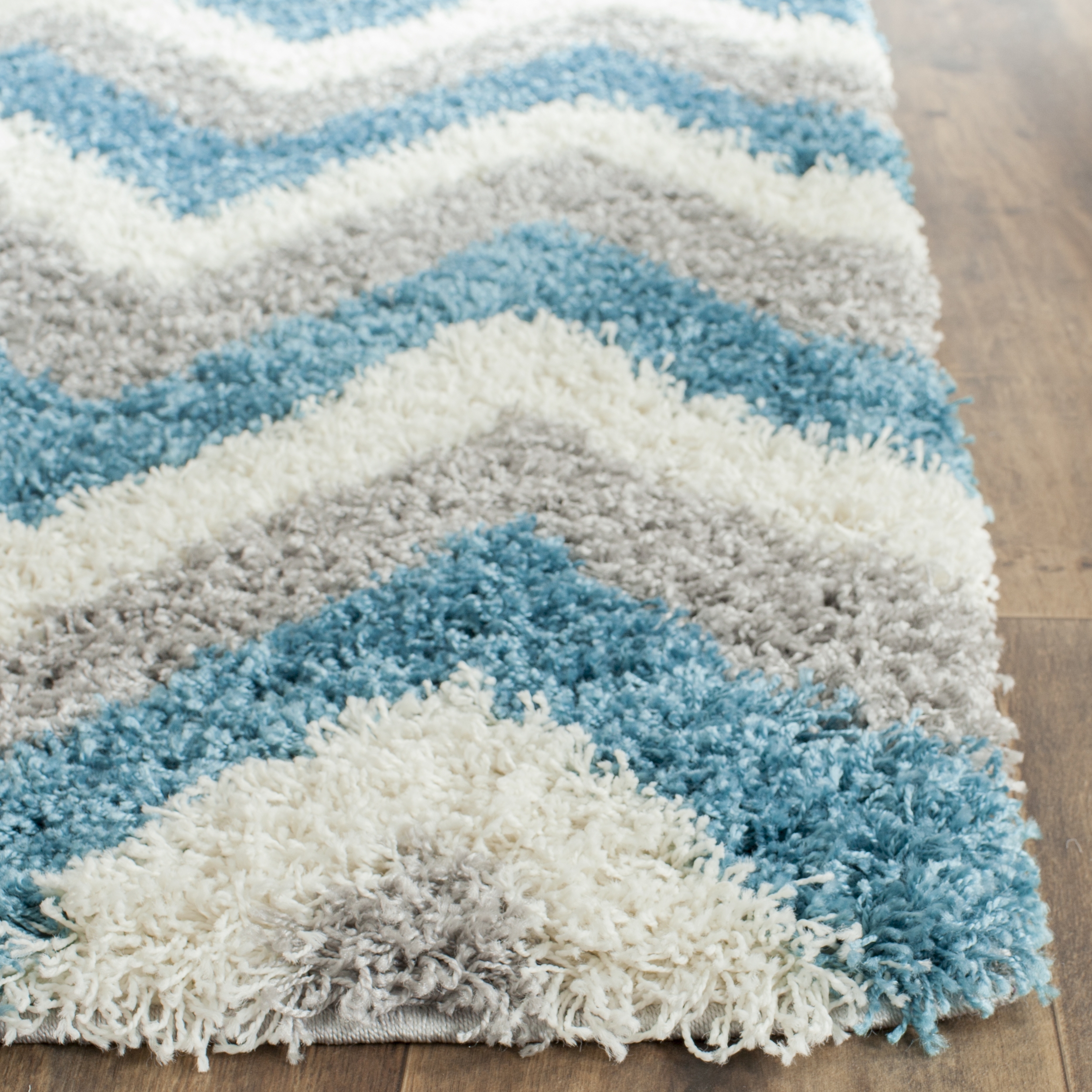 Arlo Home Woven Area Rug, SGK568C, Ivory/Blue,  2' 3" X 5' - Image 1