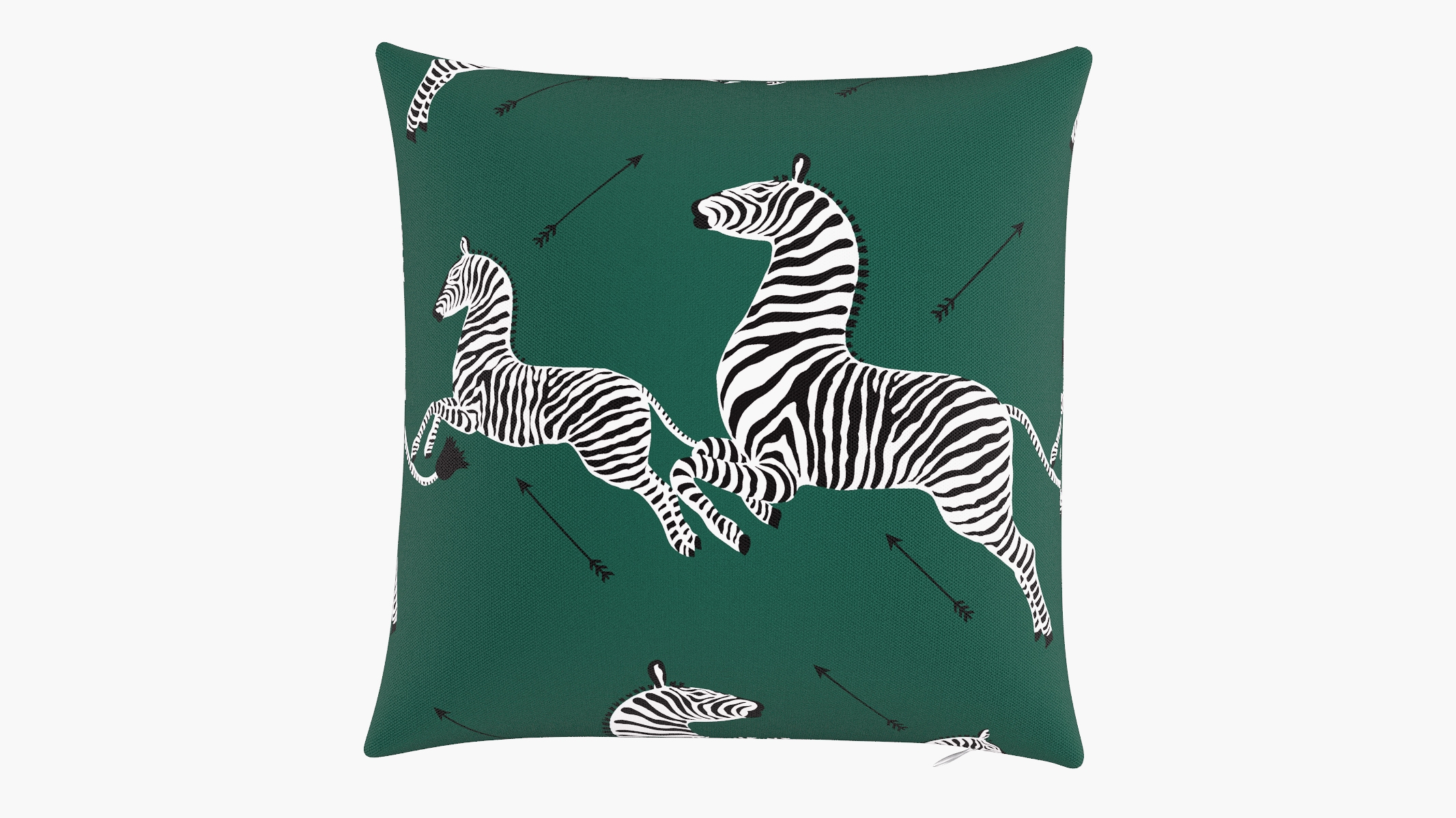 Throw Pillow 18", Emerald Zebra, 18" x 18" - Image 0