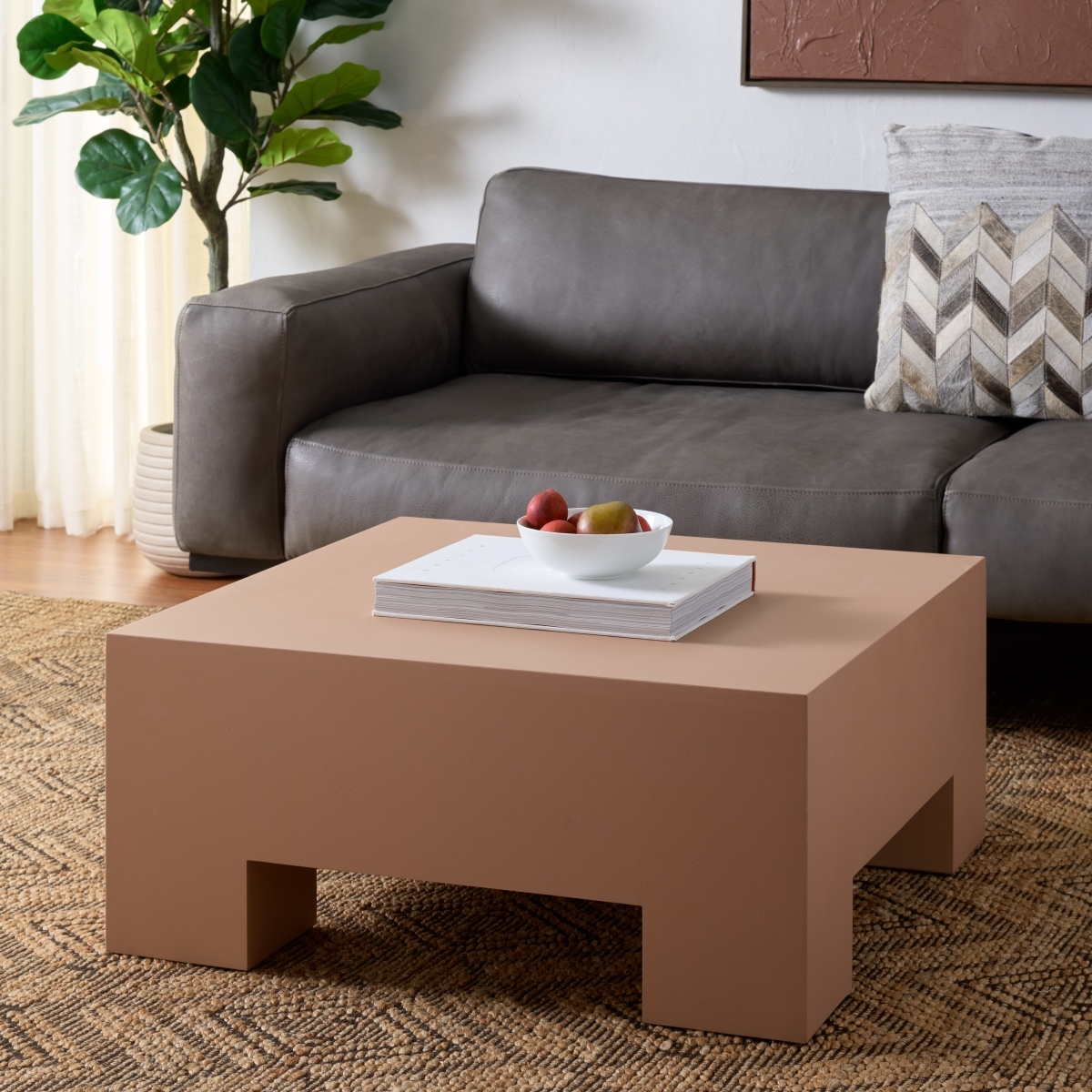 Aillard Coffee Table - Terracotta - Image 1
