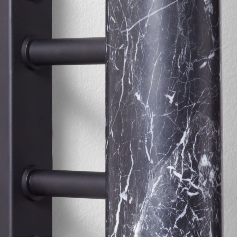 Tubular Black Marble Plug-In Sconce - Image 2