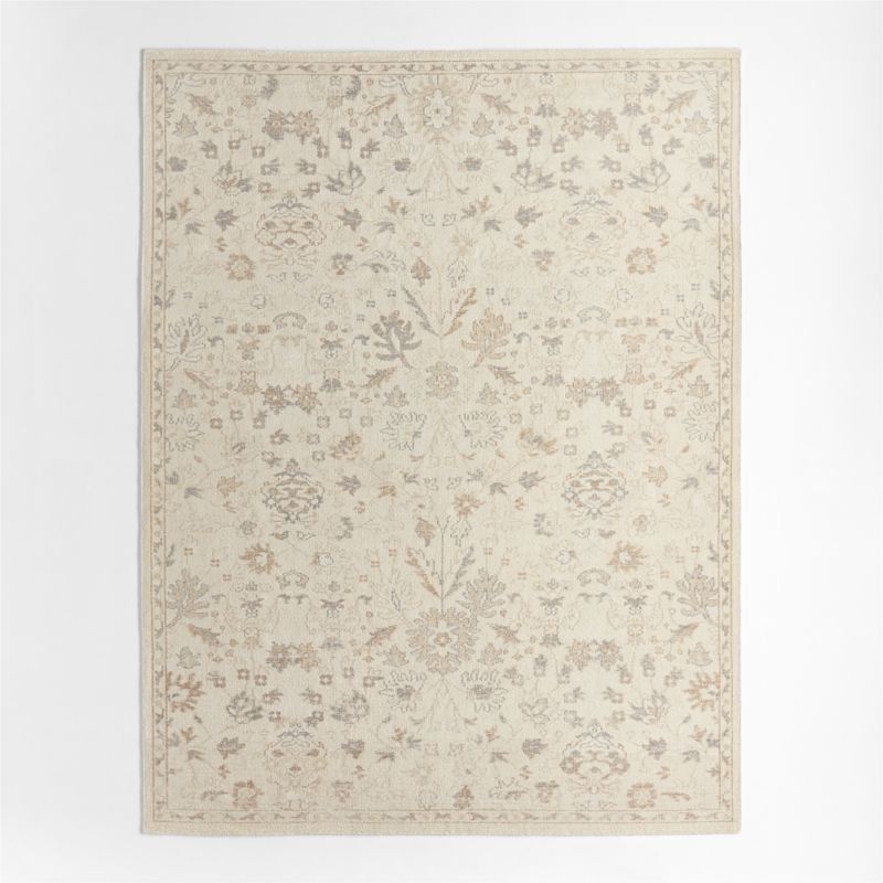 Tavira Performance Traditional Ivory Handknotted Area Rug 9'x12' - Image 1