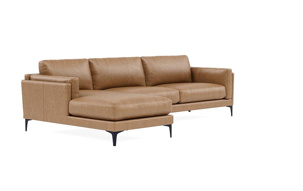Gaby Leather 3-Seat Left Chaise Sectional - Image 1