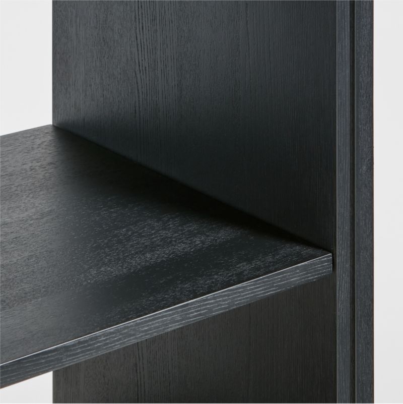 Calypso Black Elm Wood Modular Glass-Door Base and Bookshelf Hutch - Image 3