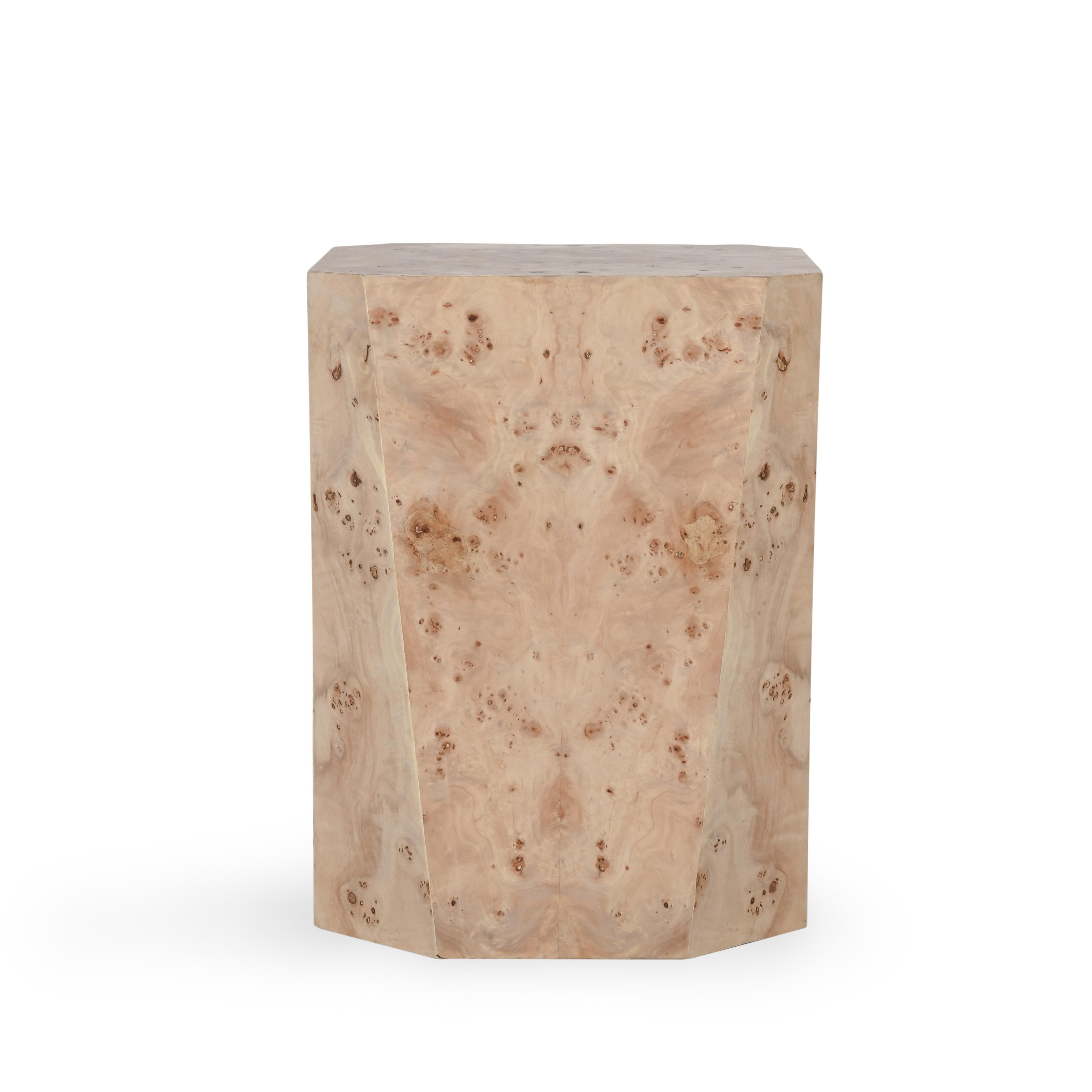 Avena Burl Wood 17" Square End Table Natural - Image 1