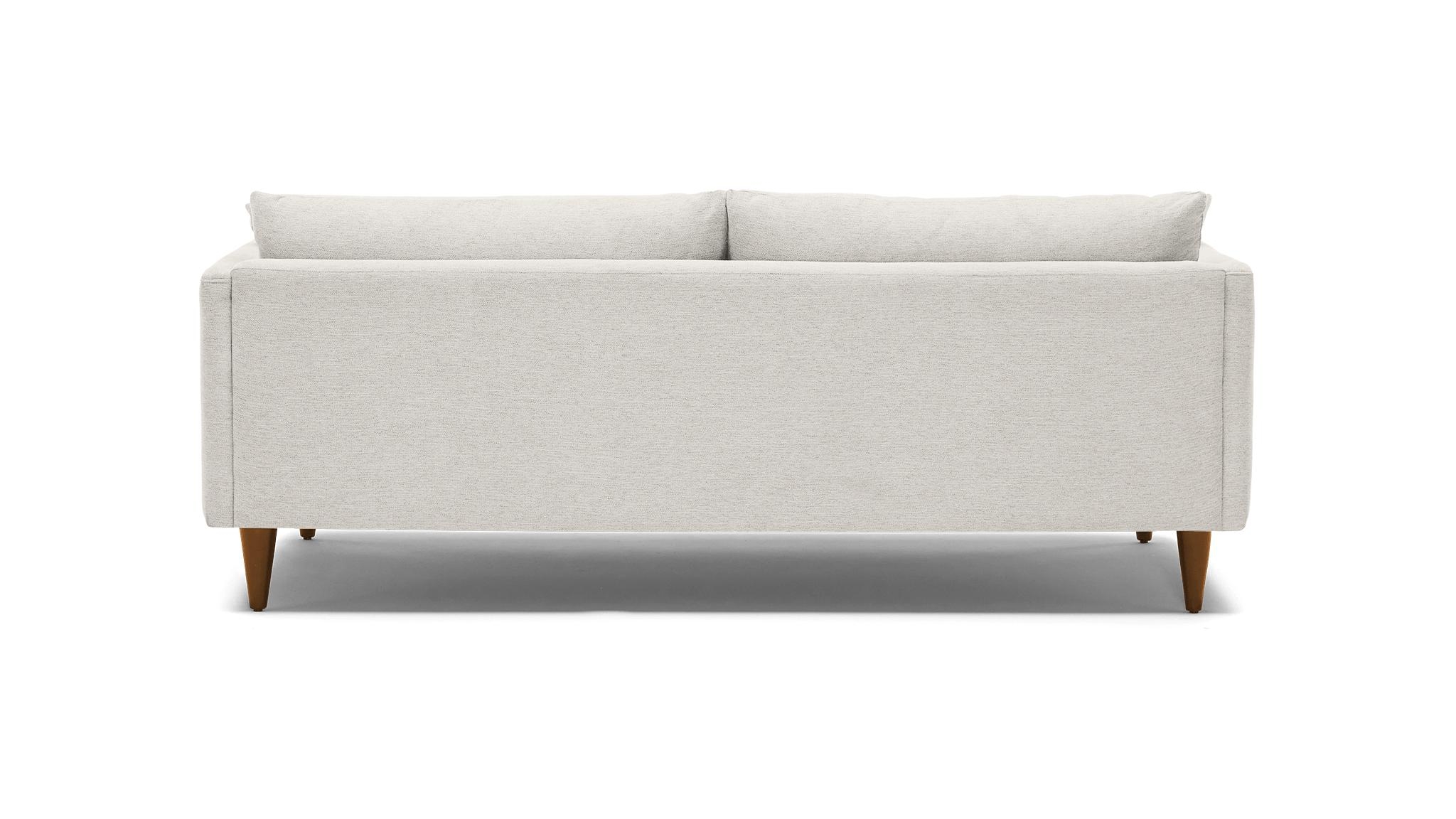 White Lewis Mid Century Modern Sofa - Tussah Snow - Mocha - Cone - Image 4