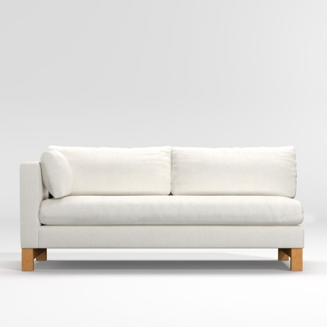 Pacific Bench Left Arm Sofa with Wood Legs - Image 0