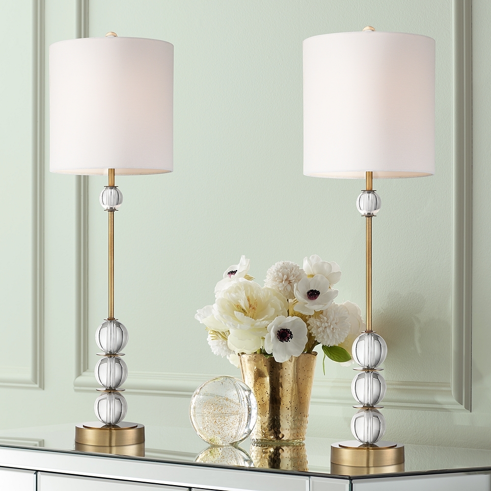 Vienna Full Spectrum Halston 32 1/2" Crystal Buffet Lamps Set of 2 - Image 0