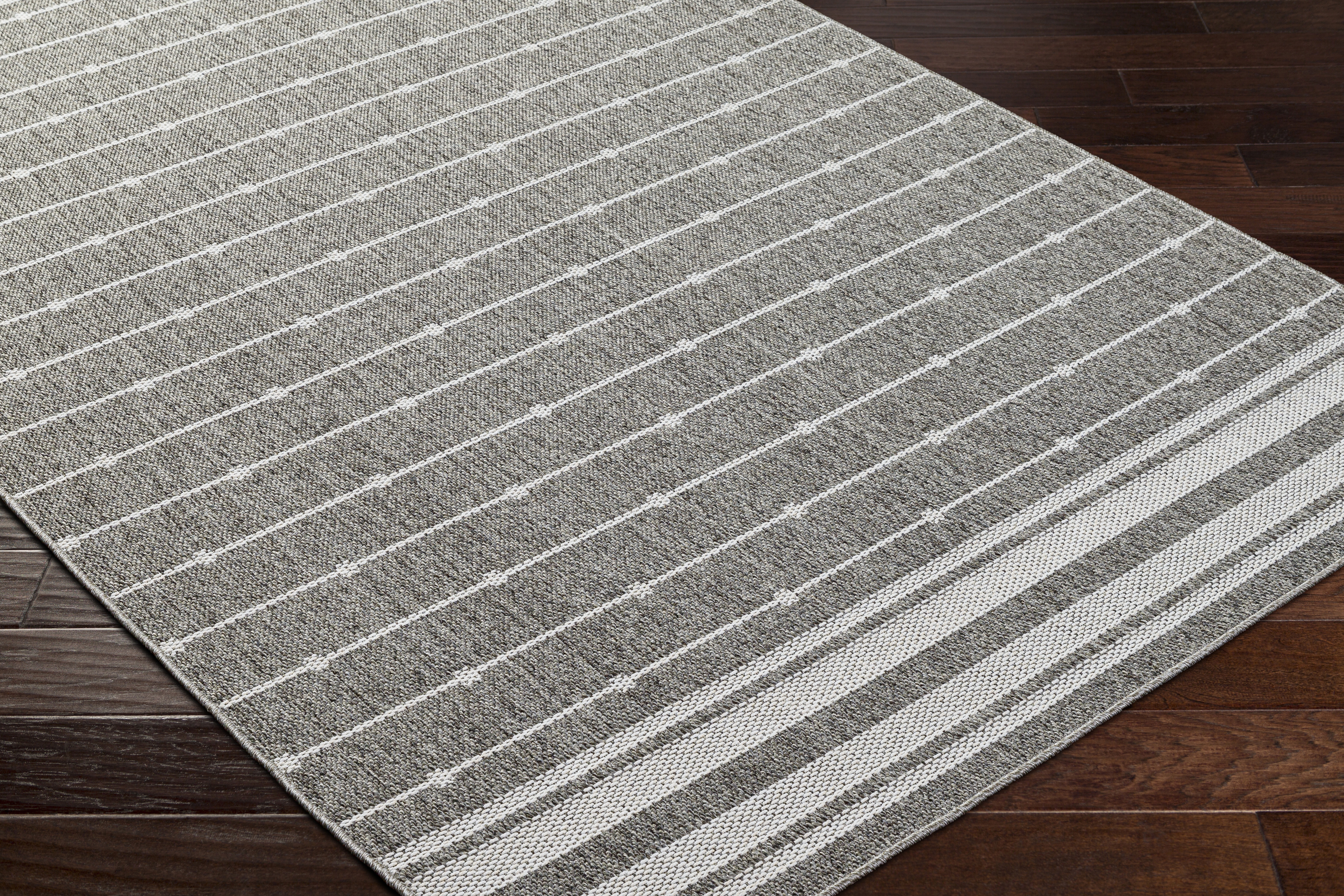 Pismo Beach Gray Outdoor 7'10" x 10' Machine Woven Rug - Image 4
