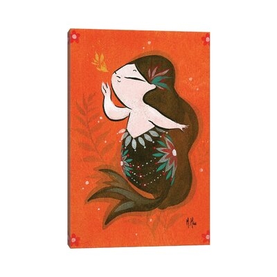 Goldfish Mermaid, Bubble Whisper - Wrapped Canvas Painting Print - Image 0