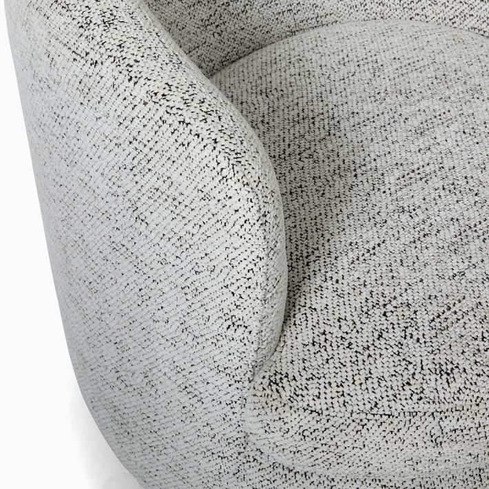 Viv Swivel Chair, Poly, Chunky Chenille, Gray, Concealed Support-individual - Image 6