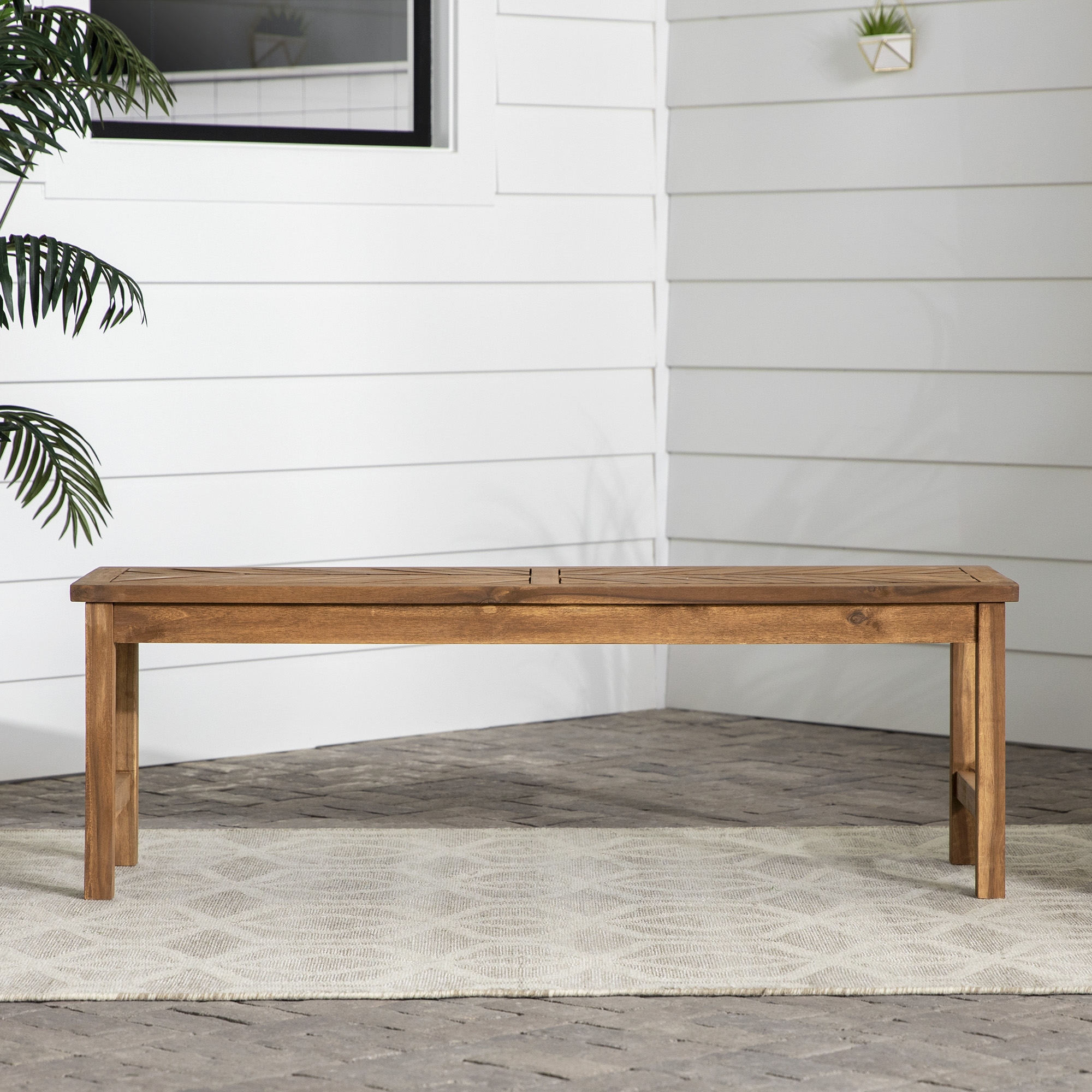 Vincent 53" Modern Patio Dining Bench - Brown - Image 5