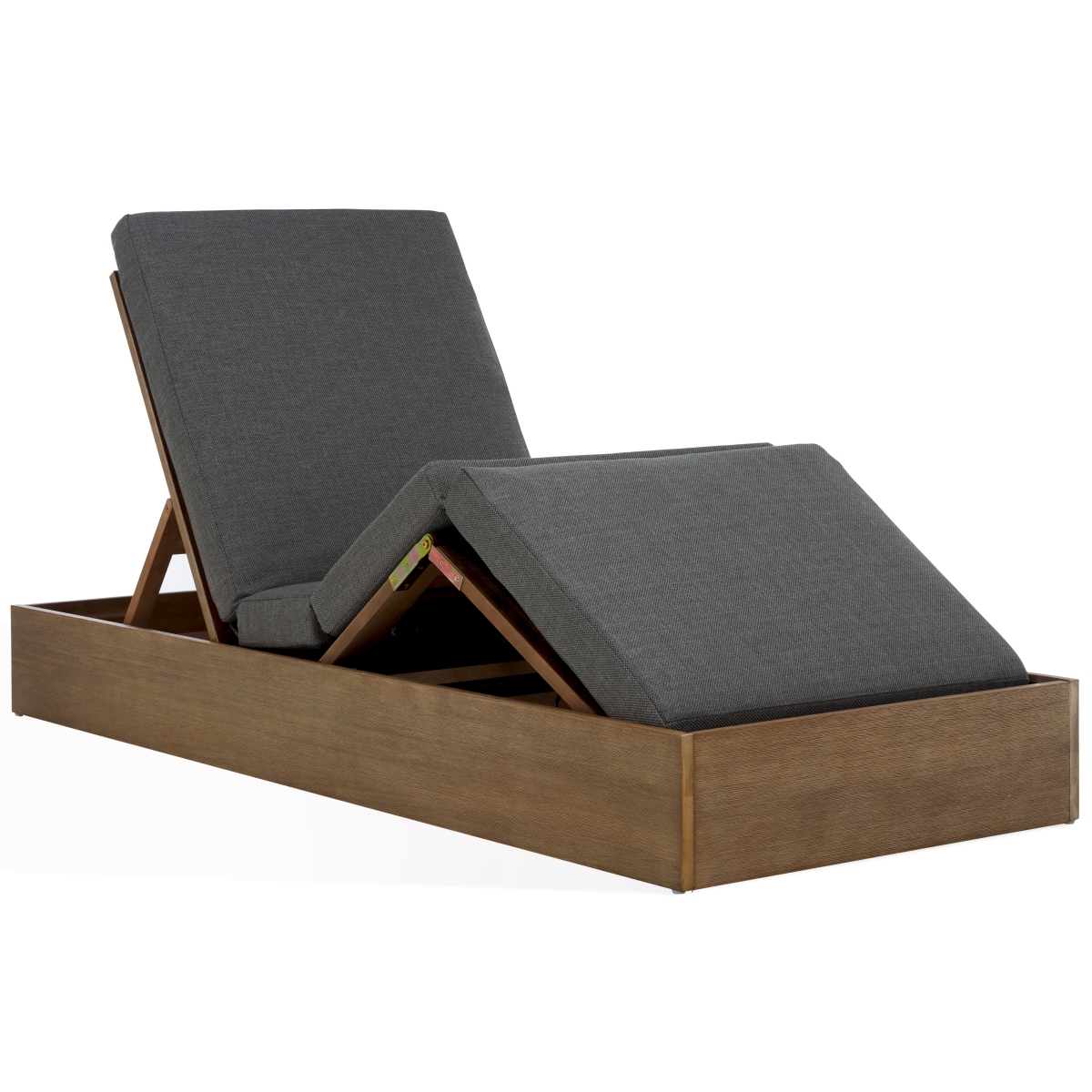 Vincent Wood Chaise Lounge Chair - Natural/Dark Grey - Image 6