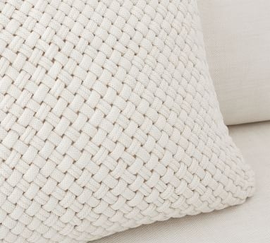 Odette Textured Pillow Cover, 24 x 24", Ivory - Image 1