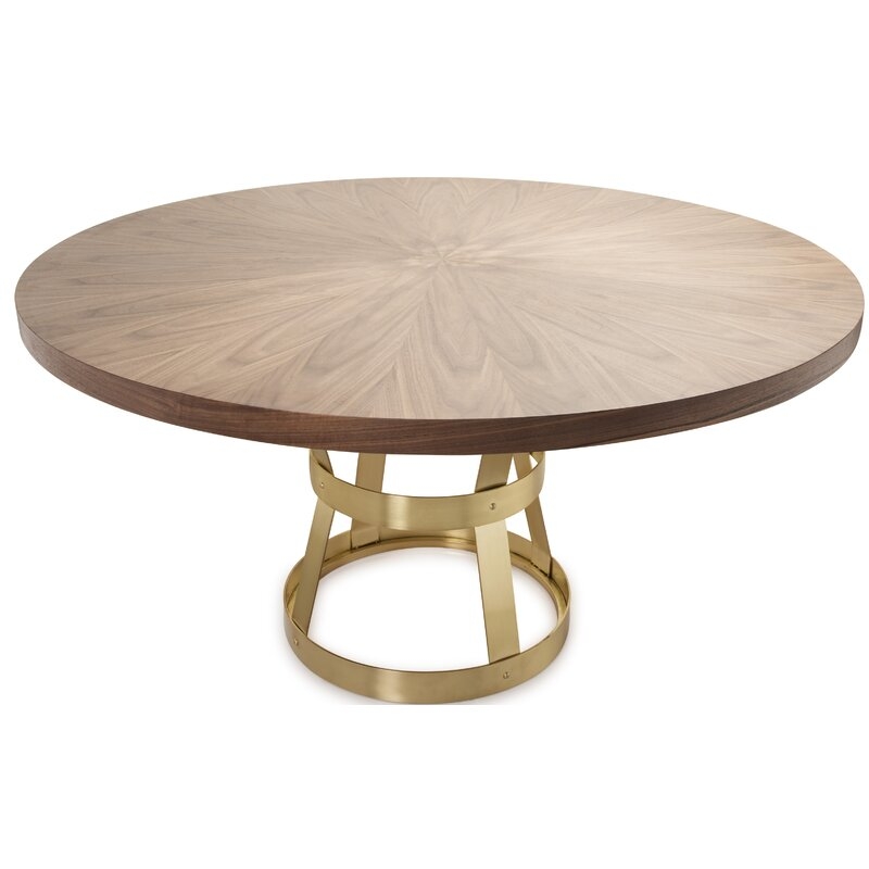 Worlds Away Dining Table Table Base Color: Antique Brass - Image 0