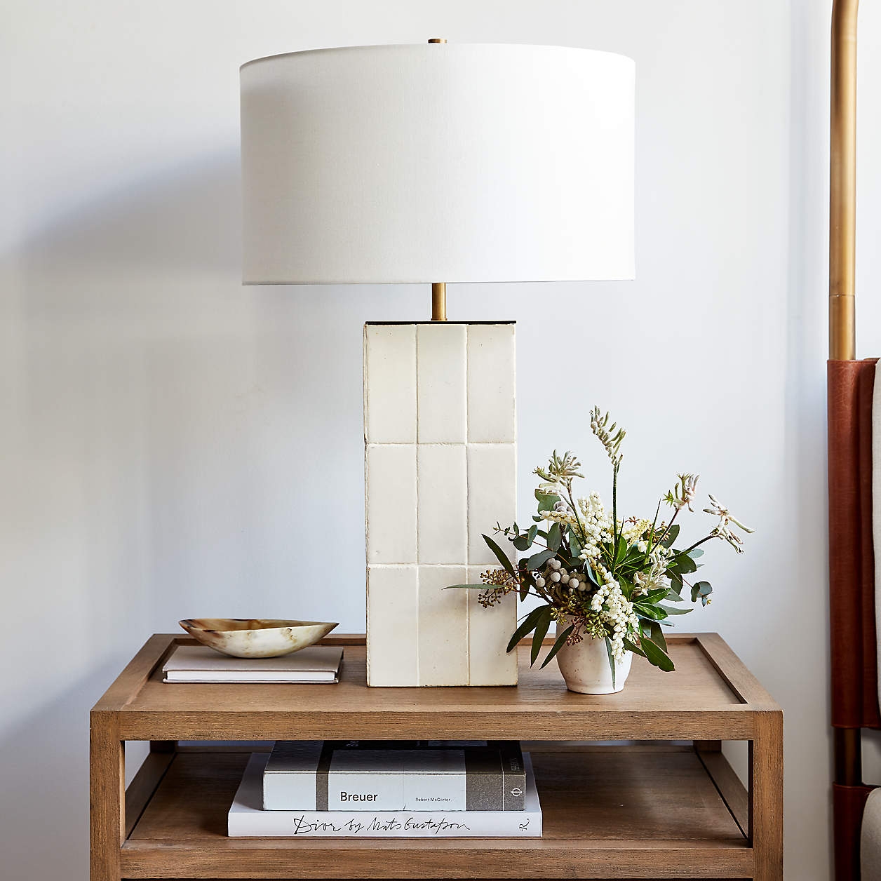 Vista Ceramic Tile White Table Lamp - Image 1