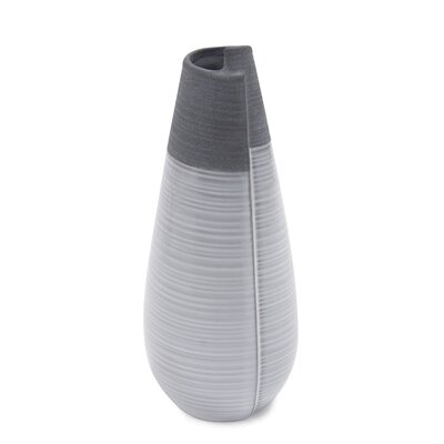 Kempf Two Tone Gray 11" Ceramic Table Vase - Image 0
