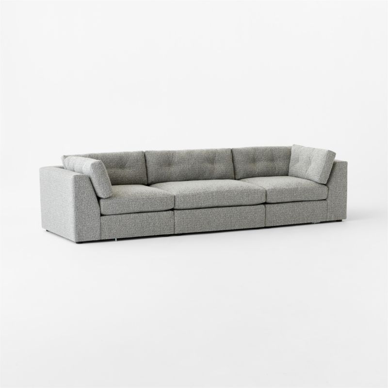 Sohla 3-Piece Grey Boucle Sectional Sofa - Image 2